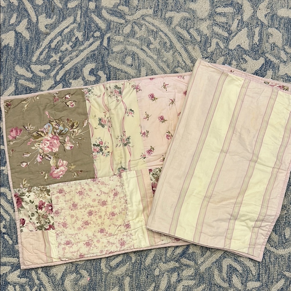 Simply Shabby Chic Floral Patchwork Pillow Covers - Pink and Cream